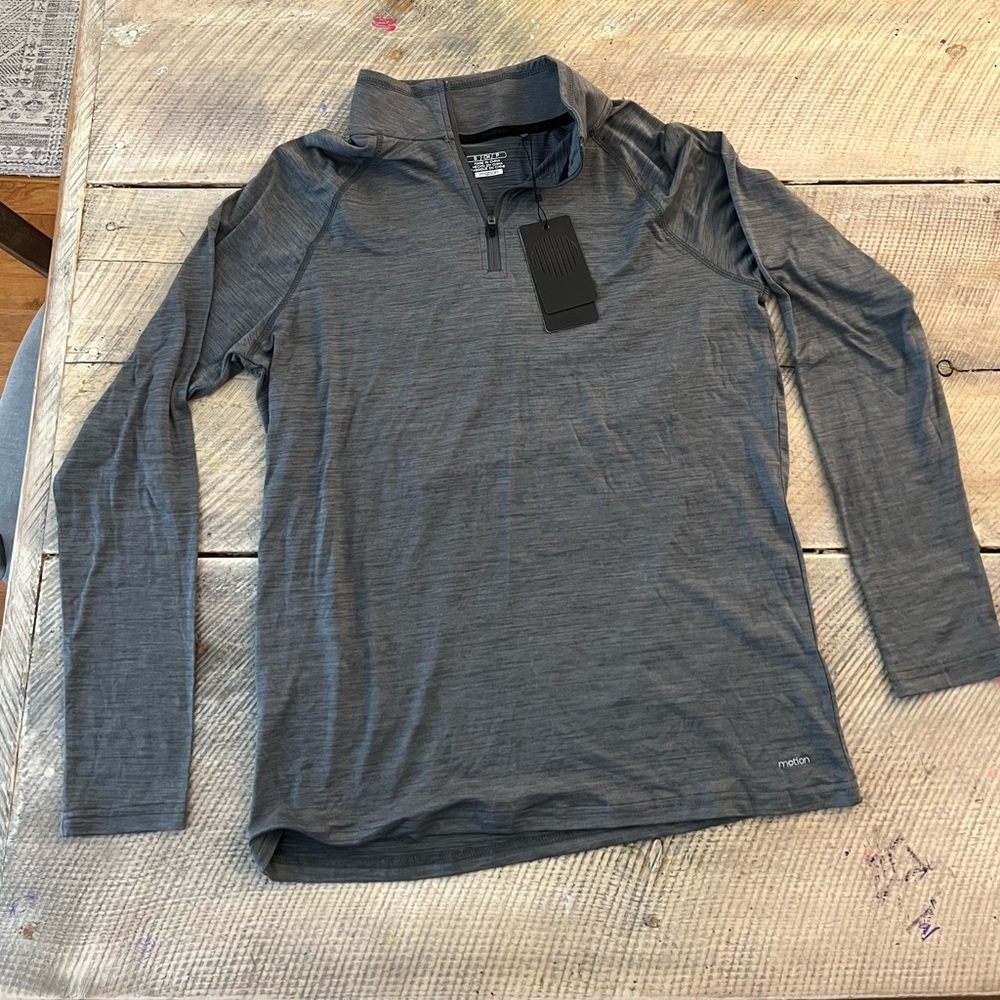 Motion Hiker 1/4 Zip Pullover Mens Small Charcoal Heather AM33KT015 NWT